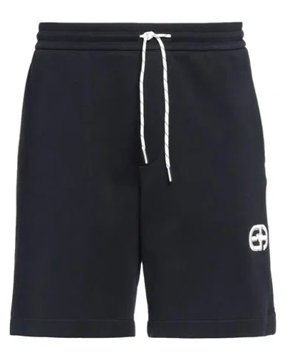 Emporio Armani Man Shorts & Bermuda Shorts Navy Blue Size L Cotton, Polyester, Elastane