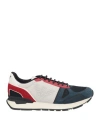 Emporio Armani Man Sneakers Midnight Blue Size 6 Soft Leather, Textile Fibers