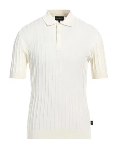 Emporio Armani Man Sweater Cream Size L Cotton In White