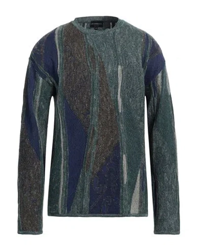 Emporio Armani Man Sweater Green Size L Cotton, Linen
