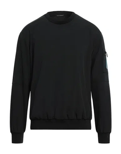 Emporio Armani Man Sweatshirt Black Size 44 Polyester, Elastane, Polyurethane