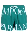 Emporio Armani Man Swim Trunks Green Size 40 Polyester