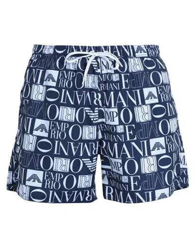 Emporio Armani Man Swim Trunks Midnight Blue Size 36 Polyester