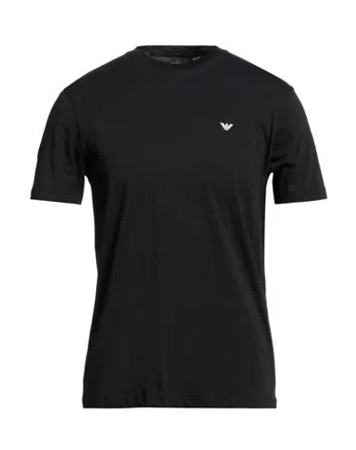 Emporio Armani Man T-shirt Black Size L Cotton In Black