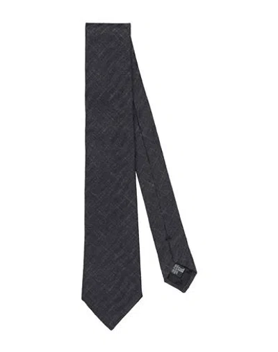 Emporio Armani Man Ties & Bow Ties Midnight Blue Size - Silk In Black
