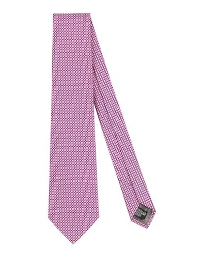 Emporio Armani Man Ties & Bow Ties Magenta Size - Silk In Pink