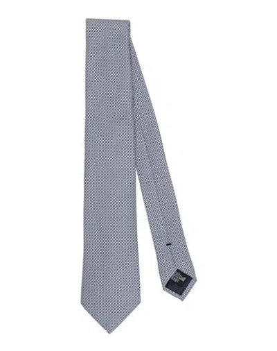 Emporio Armani Man Ties & Bow Ties Pastel Blue Size - Silk In Gray