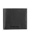 Emporio Armani Man Wallet Midnight Blue Size - Cow Leather In Black