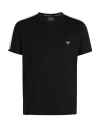 Emporio Armani Men's Knit T-shirt Man Undershirt Black Size L Cotton, Elastane