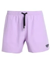 Emporio Armani Mens Woven Boxer Man Swim Trunks Lilac Size 36 Polyester In Purple