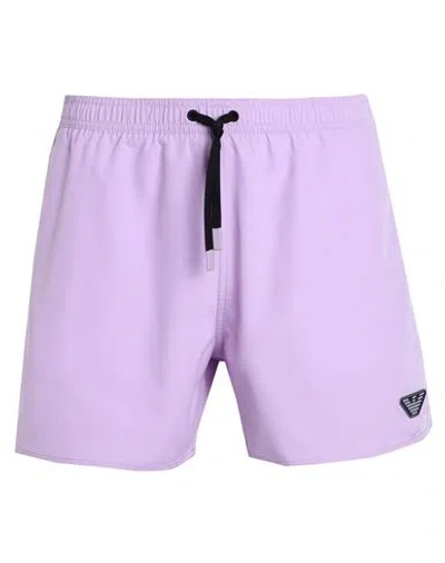 Emporio Armani Mens Woven Boxer Man Swim Trunks Lilac Size 36 Polyester In Purple