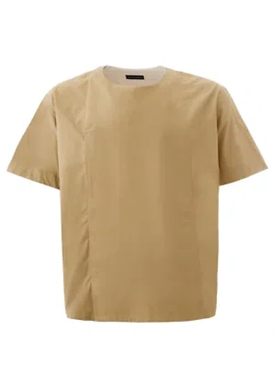 Pre-owned Emporio Armani Oversized Beige T-shirt With Side Closure