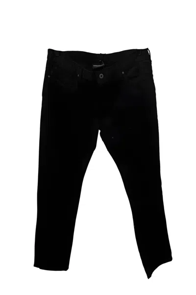 Emporio Armani Straight Leg Pant In Black