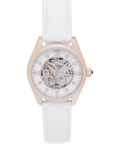 Empress Magnolia White Dial Ladies Watch Empem3606 In Gold / Rose / Rose Gold / White