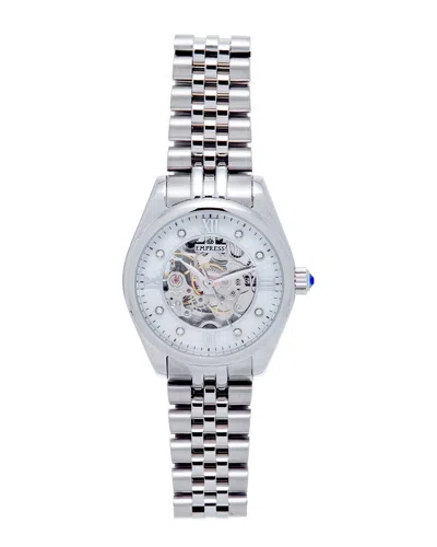 Empress Women Magnolia Stainless Steel Watch In Silver / White