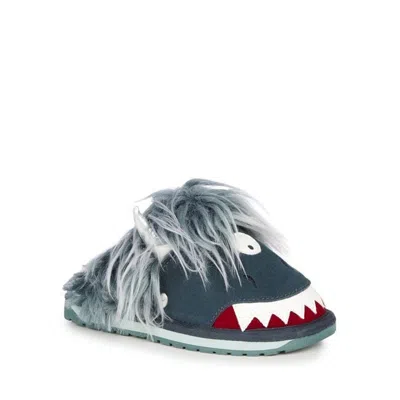 Emu Australia Kids' Monster K12620-304 Youth Slipper Teal Faux Fur Shoes Jobb1714 In Blue
