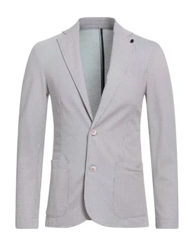 En Avance Man Blazer Lilac Size 42 Cotton, Polyester, Elastane In Neutral