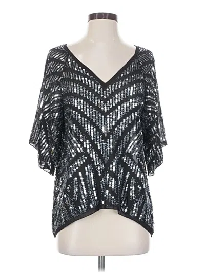 Pre-owned En Creme 3/4 Sleeve Blouse In Silver