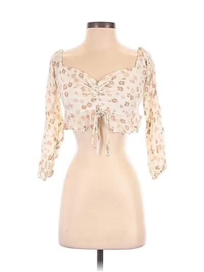 Pre-owned Endless Blu. 3/4 Sleeve Blouse In Ivory
