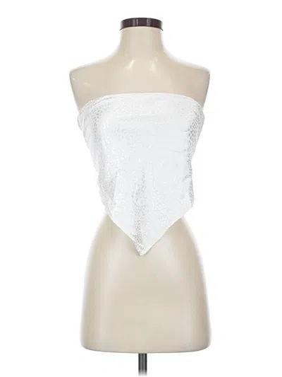 Pre-owned Endless Blu. Tube Top Silver Strapless Neckline Tops