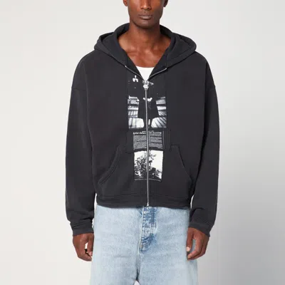 Enfants Riches Deprimes Artist Defends Assemblage Black Vintage-effect Sweatshirt In Blue
