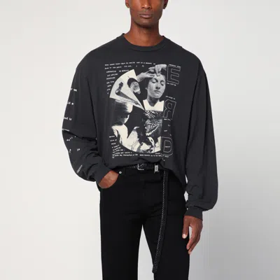 Enfants Riches Deprimes Black Vintage-effect T-shirt With Print