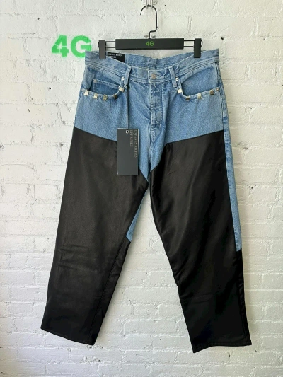 Pre-owned Enfants Riches Deprimes Erd Denim / Leather Baggy Carpenter Jeans 4gseller