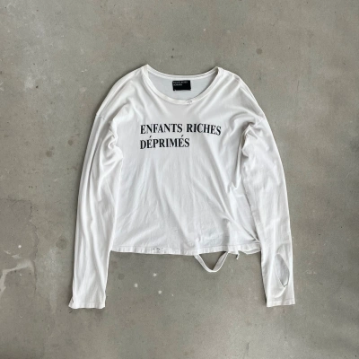 Pre-owned Enfants Riches Deprimes Erd Early Classic Logo Distressed Long Sleeve In White