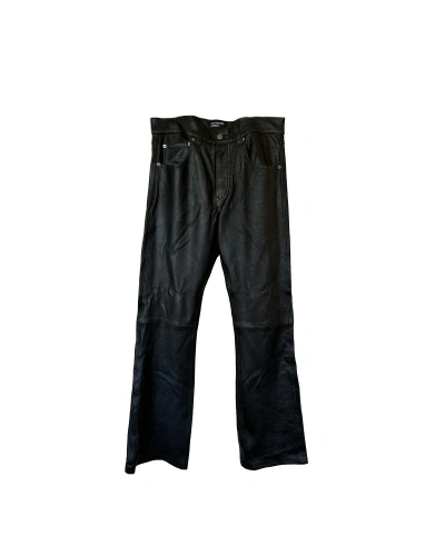 Pre-owned Enfants Riches Deprimes Leather Flared Pants Fits 32 In Black
