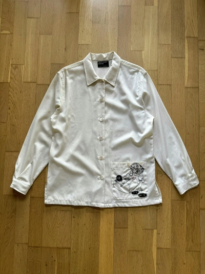 Pre-owned Enfants Riches Deprimes P/é18 Record Girl Nosebleed Button Shirt In Cream
