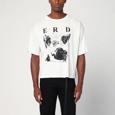 Enfants Riches Deprimes White Vintage-effect T-shirt With Logo Print In Multi