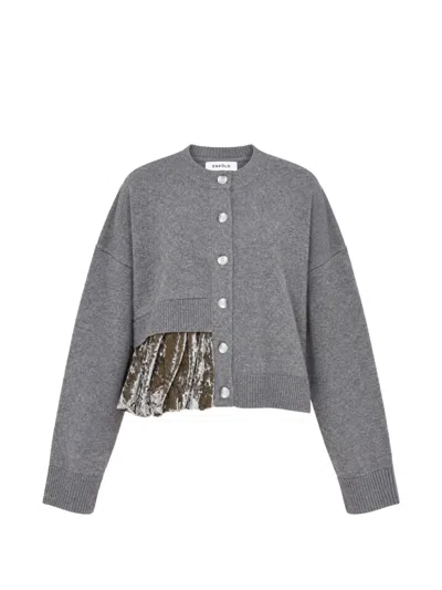 Enföld Balloon-hem Cardigan In Gray