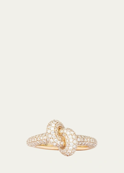 Engelbert 18k Yellow Gold The Legacy Knot Small Ring With Diamonds