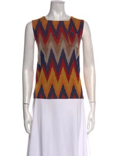 Pre-owned Engineered Garments Patterned Square Neckline Top In Multicolor