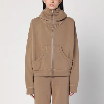 Entire Studios Beige Zip-up Sweatshirt In Cotton In Brown