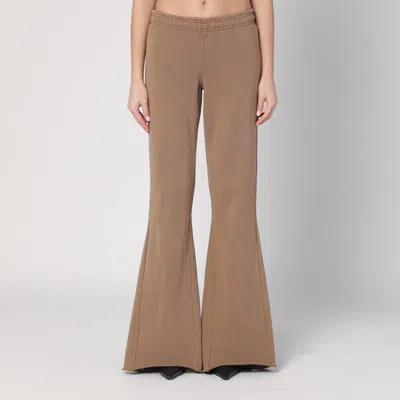 Entire Studios Cotton Beige Flared Trousers In Brown