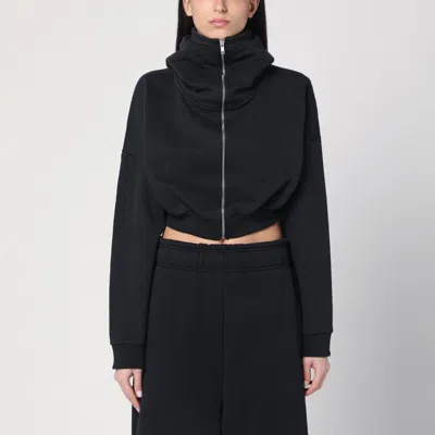Entire Studios Cotton Black Cropped Sweatshirt