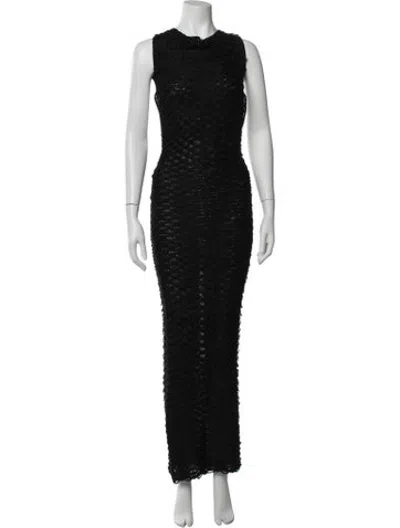 Pre-owned Entire Studios Crew Neck Long Dress In Black