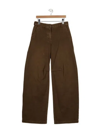 Pre-owned Entire Studios High-rise Wide Leg Jeans In Brown