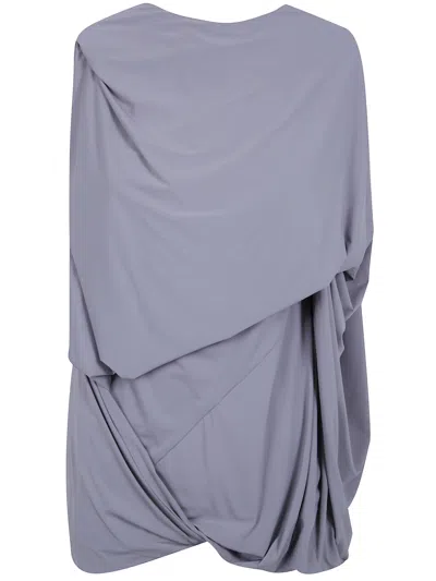 Entire Studios Lycra Side Drape Top In Gray