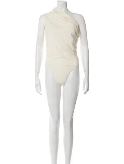 Pre-owned Entire Studios One-shoulder Sleeveless Bodysuit In Yellow