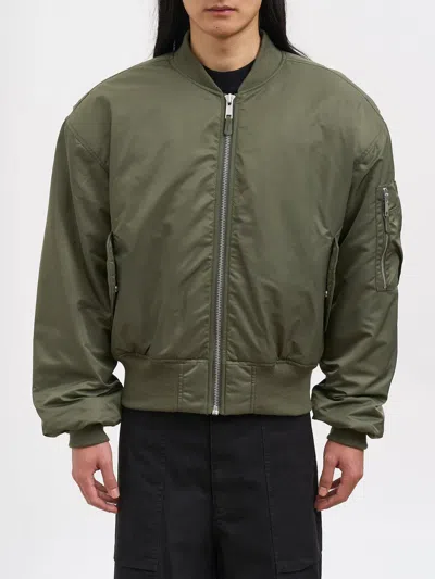 Entire Studios Ribbed-knit Zip-up Bomber Jacket In Green