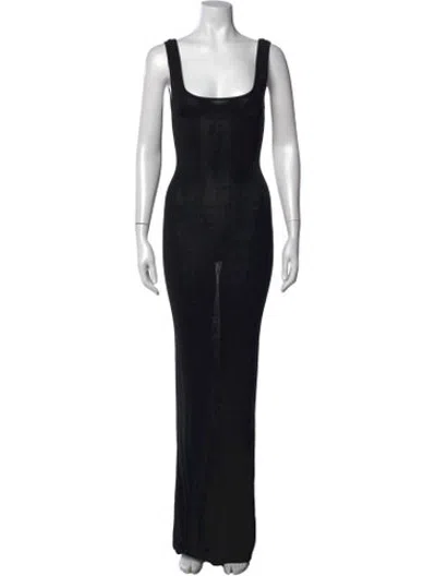 Pre-owned Entire Studios Square Neckline Long Dress In Black
