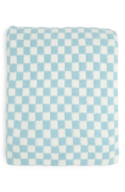 Envogue Checkerboard Oversized Throw Blanket In Blue