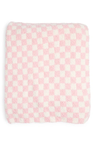 Envogue Checkerboard Oversized Throw Blanket In Pink
