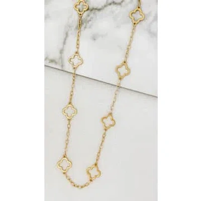 Envy Long Gold Open Fleurs Necklace