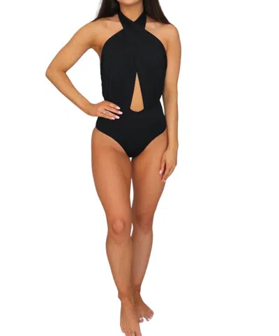 Envya Do Not Disturb One-piece Swimsuit In Black