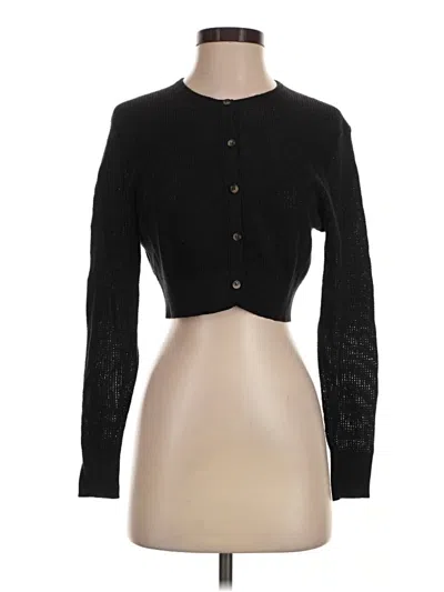 Pre-owned Enza Costa Cardigan Sweater In Black