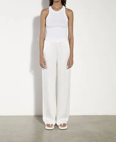 Enza Costa Textured Satin Wide Leg Pant In Undyed In White