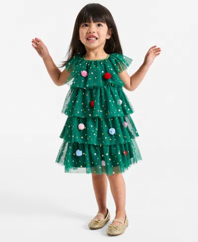 Epic Threads Kids' Girls' 12m-5t Tree Tutu Short-sleeve Tiered Pom Pom Dress, Macy's Exclusive In Green